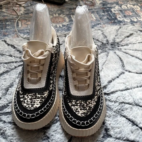 Mi.iM Women's Black and Cream Patterned Sneakers - Picture 5 of 5